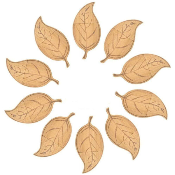 10 Pack Leave-Shaped USB Sticks Foliage Pendrive Made of Bamboo