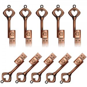 10 Pack Metal Love Heart Key Flash Drive USB Sticks 16-64GB