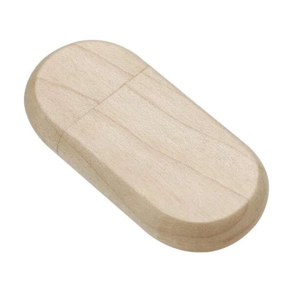 Wooden Oval USB Memory Sticks 16-128GB USB Pendrive (Maple) - Image 2